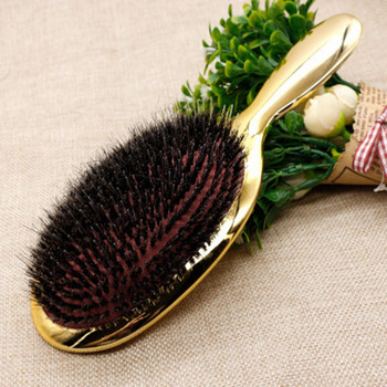 Σαλόνι Professional Haircutting Massage Hairbrush Pure Boar Bristle Paddle Comb Barbershop Home Styling Accessory Brush