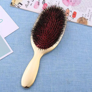Σαλόνι Professional Haircutting Massage Hairbrush Pure Boar Bristle Paddle Comb Barbershop Home Styling Accessory Brush