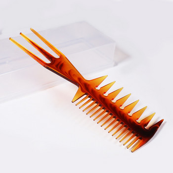 Леопардов пластмасов двустранен гребен с дизайн на зъби Фризьорски гребен за оформяне на брада Инструменти за шаблон за оформяне на коса за домашна употреба