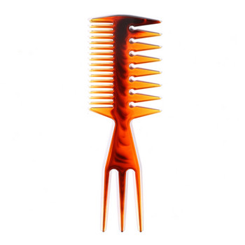 Леопардов пластмасов двустранен гребен с дизайн на зъби Фризьорски гребен за оформяне на брада Инструменти за шаблон за оформяне на коса за домашна употреба