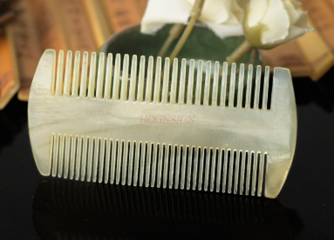 Bárányszarvfésű sűrű fogakkal a por eltávolításához, kétoldalas fésű, kisfésű, bárányszarv-szakállfésű