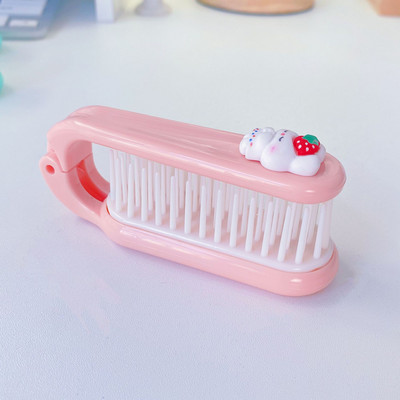 Pieptene de păr pliabil cu desene animate portabil Perie de păr de buzunar de dimensiuni mici Pieptene pliabil pentru masaj pentru cap pentru femei Perie de păr Instrumente de coafat