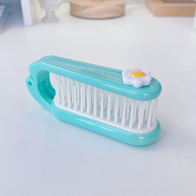 Pieptene de păr pliabil cu desene animate portabil Perie de păr de buzunar de dimensiuni mici Pieptene pliabil pentru masaj pentru cap pentru femei Perie de păr Instrumente de coafat