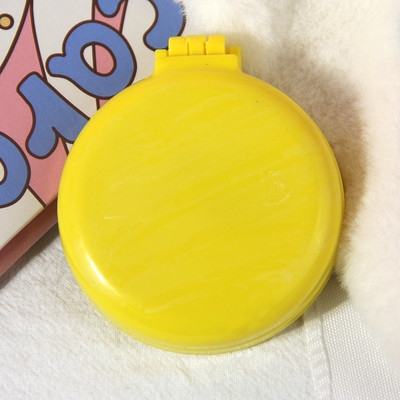 Macaroon Pieptene mic portabil, pliabil, pernă de aer cu oglindă de machiaj, masaj pentru scalp, pieptene pliabil, perie de păr pentru femei, instrumente de styling