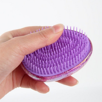 Σχήμα αυγού Glitter αντιστατικό μασάζ βούρτσα μαλλιών Tangle ίσια βούρτσα μαλλιών κατά των κόμπων Εργαλεία styling χτένας εξομάλυνσης μαλλιών