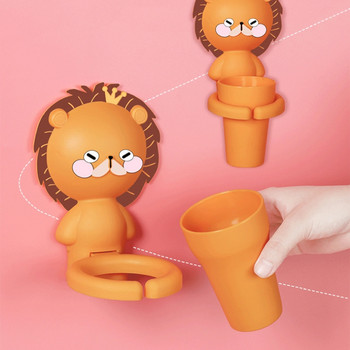 Симпатична анимационна чаша за бебешки зъби Безплатен удар Кутия за съхранение на баня Чаша за вода за уста Всмукателна стена