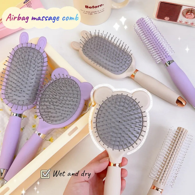 1db Légzsák Antisztatikus Hajkefe Fejbőr Masszázs Fésűs Hajkefe Női Nedves göndör Detangle Fésű Szalon Fodrász Styling Eszközök