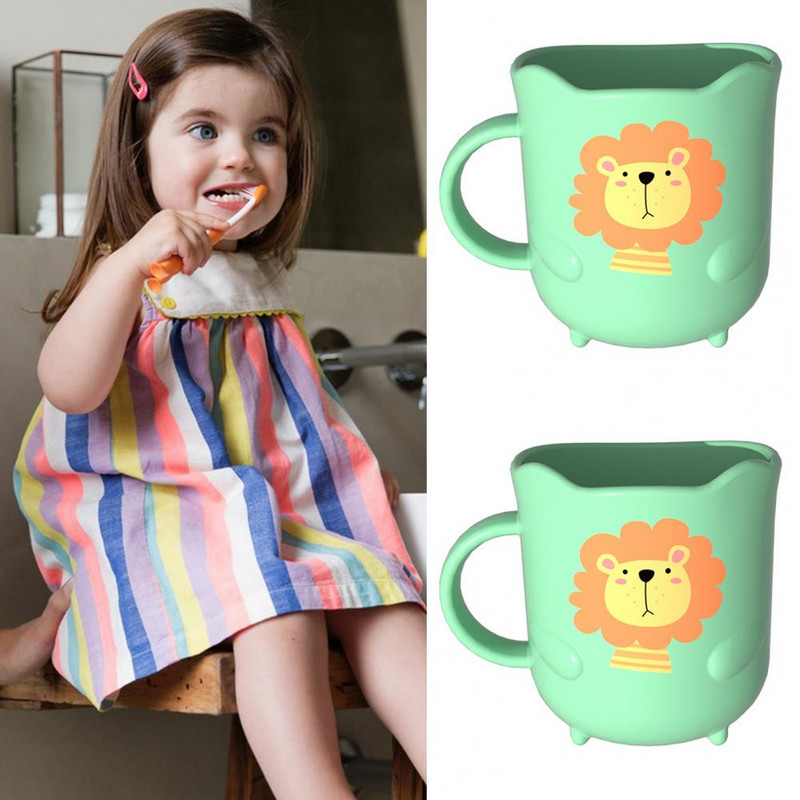 Χρήσιμη σταθερή βάση Σχεδιασμός τόξου μπάνιου Kids Cartoon Lion Mouthwash Κούπα Οικιακά Προμήθειες Κούπα στοματικό διάλυμα Κύπελλο οδοντόβουρτσας