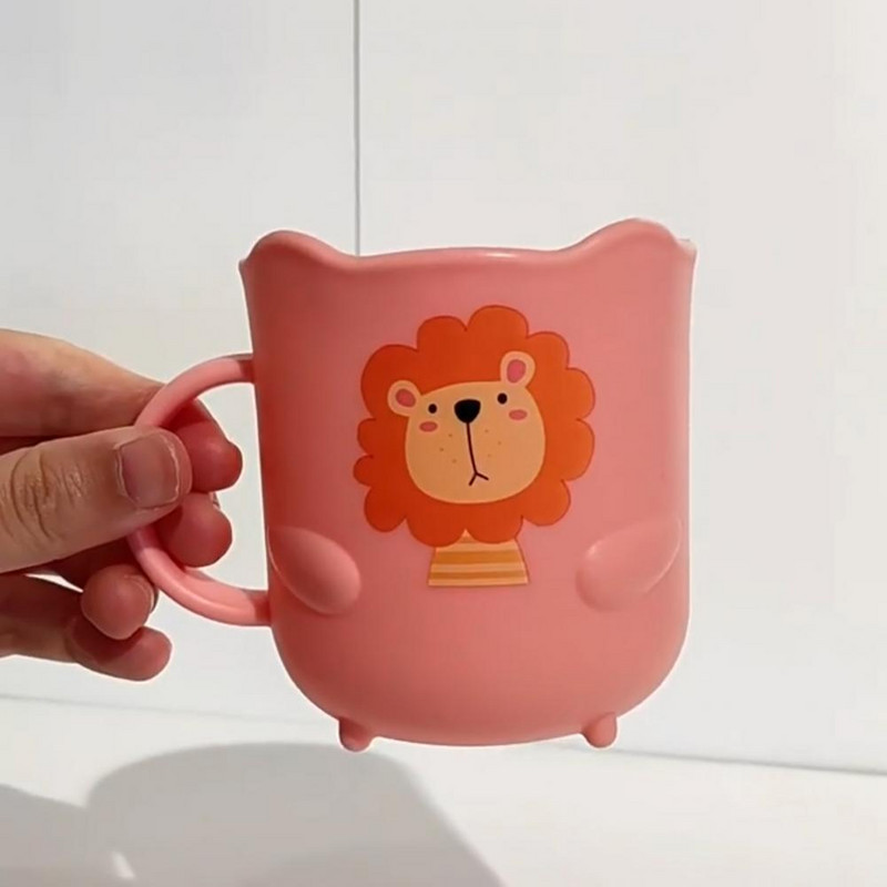 Χρήσιμη σταθερή βάση Σχεδιασμός τόξου μπάνιου Kids Cartoon Lion Mouthwash Κούπα Οικιακά Προμήθειες Κούπα στοματικό διάλυμα Κύπελλο οδοντόβουρτσας
