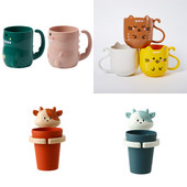 Cartoon Mouthwash Cups Cute Kitten Dog Dinosaur Thickened Pp Material Wash Cup Θήκη οδοντόβουρτσας για ταξίδι καθαρισμού μπάνιου
