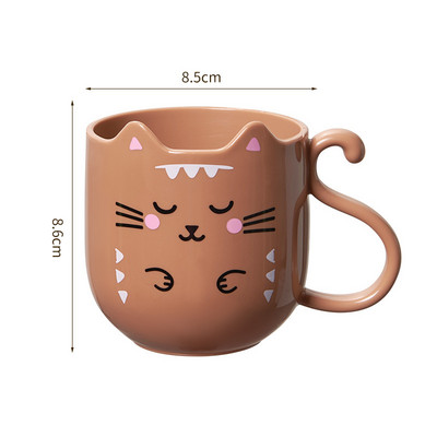 Cartoon Mouthwash Cups Cute Kitten Dog Dinosaur Thickened Pp Material Wash Cup Θήκη οδοντόβουρτσας για ταξίδι καθαρισμού μπάνιου