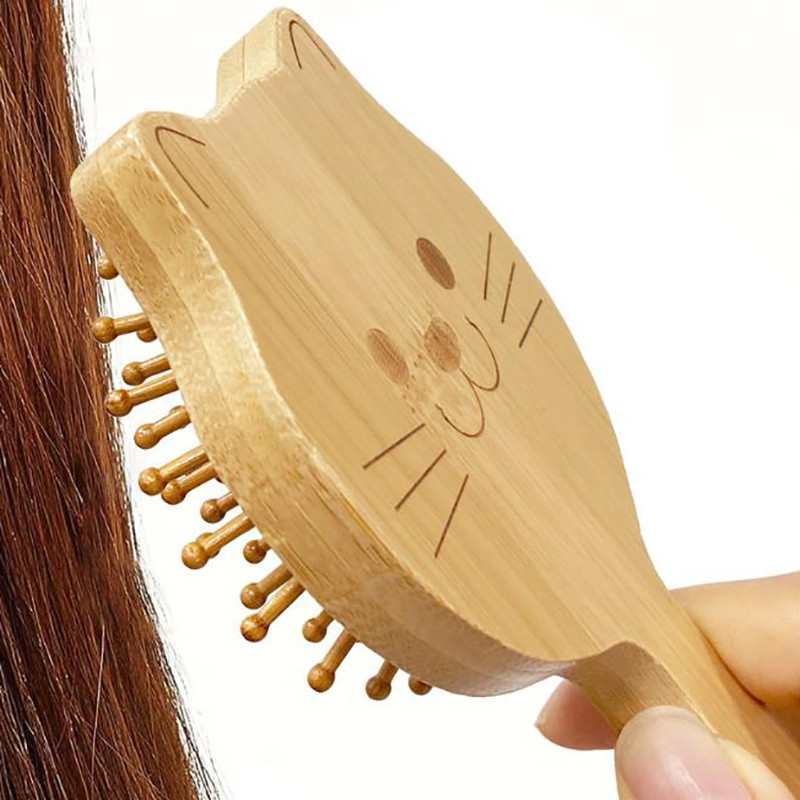 Drveni češalj Profesionalni zdravi jastučić za masažu protiv gubitka kose Češalj za četku za kosu Njega kose za vlasište Zdrav češalj od bambusa