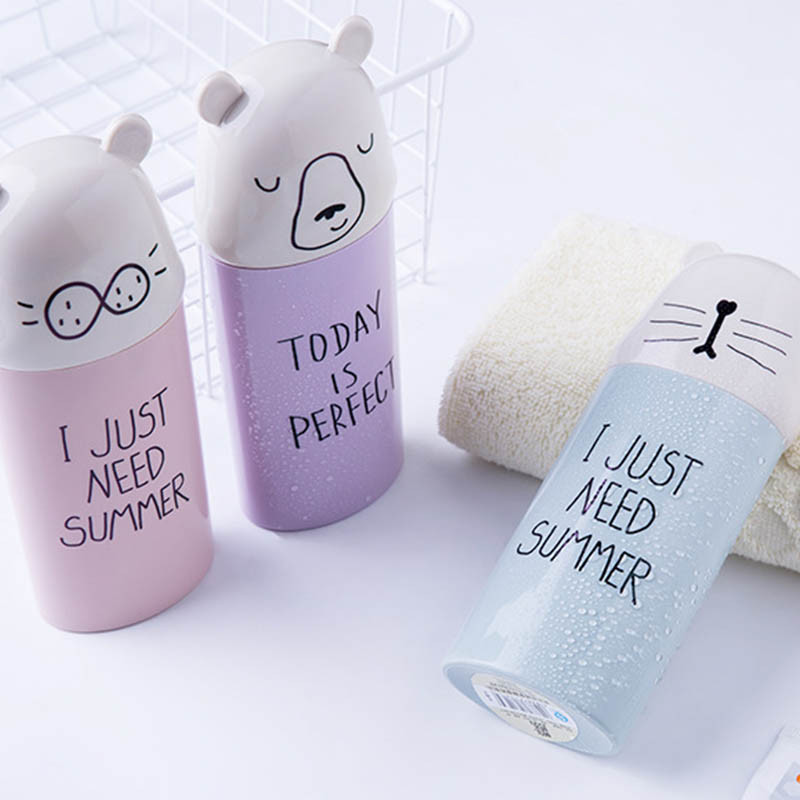 Joogihambaharja karbi hoidik Multifilm reisimine Vajalik plastikust hambapasta hoiutops Vannitoa tarvikute komplekt Veepudel Uus