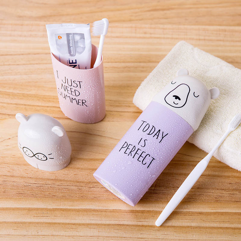 Joogihambaharja karbi hoidik Multifilm reisimine Vajalik plastikust hambapasta hoiutops Vannitoa tarvikute komplekt Veepudel Uus