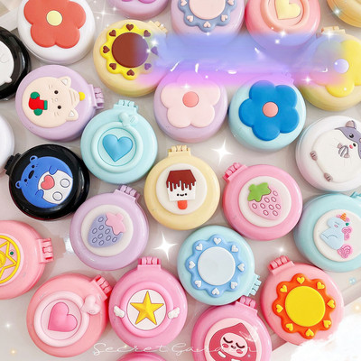 Ξύλινο χαριτωμένο πτυσσόμενο με καθρέφτη μακιγιάζ νεράιδα φορητό μαξιλάρι αέρα κεφαλής μασάζ καρτούν πλαστικός αερόσακος μικρή χτένα