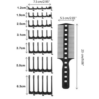 Комплект за подстригване с двустранен гребен и 7 водача за бръснар