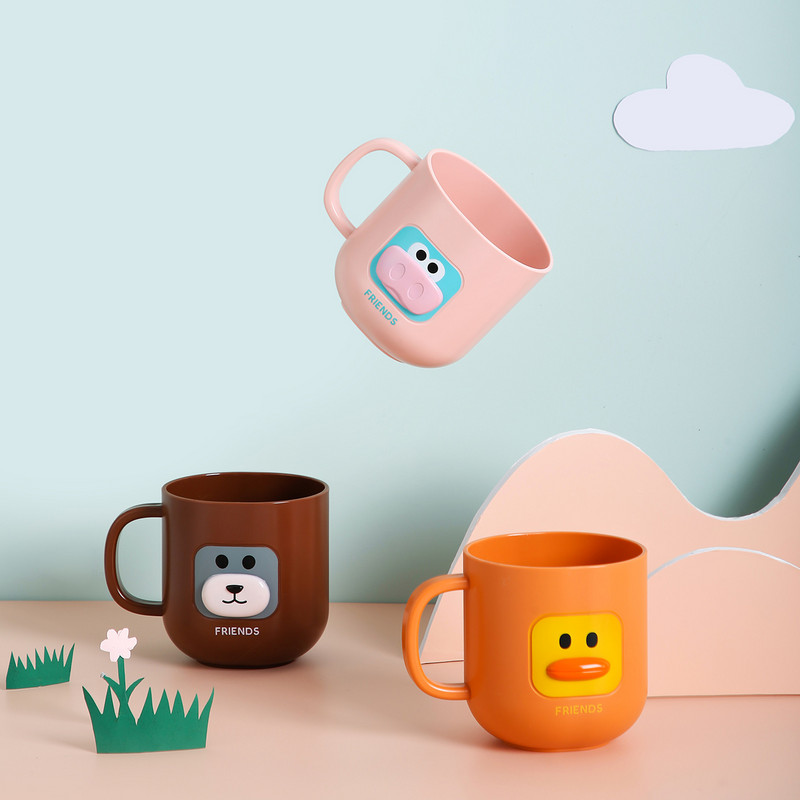 Burnos skalavimo skysčio puodelis Namai Vaikų animacinis filmas Mielas dantų valymo puodelis Creative Simple Ins Wind Plastikiniai puodeliai