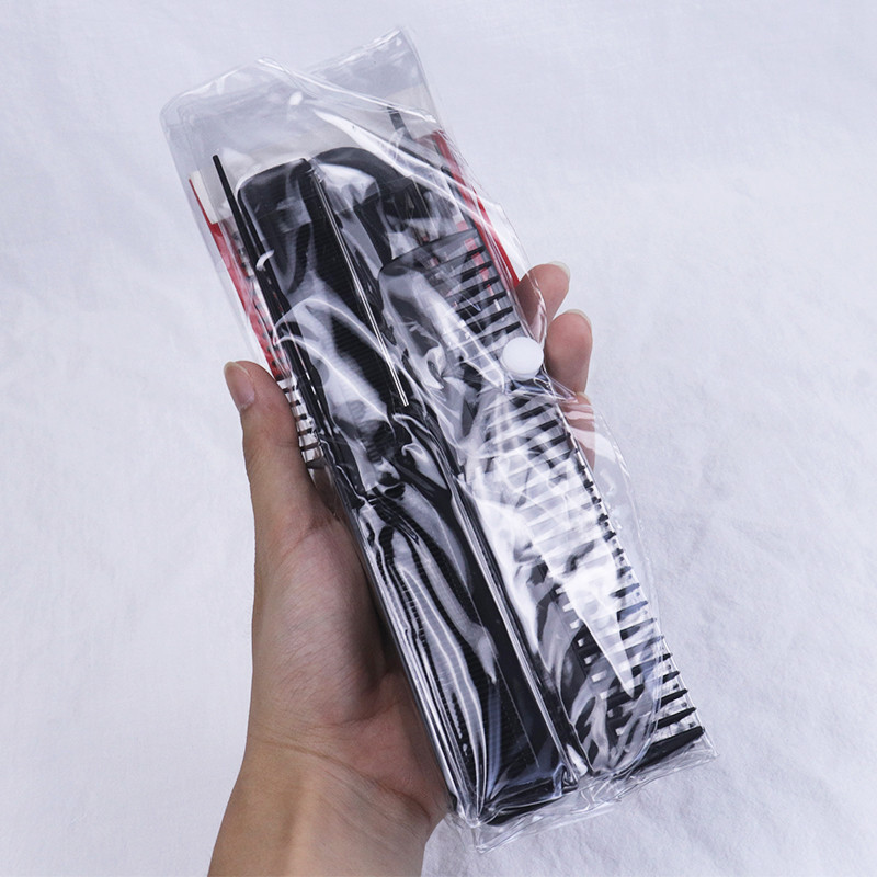 10kom/set višenamjenskih plastičnih crnih profesionalnih češljeva za šišanje Kućni brijačnica Set ravnala za kosu Set frizerskih češljeva