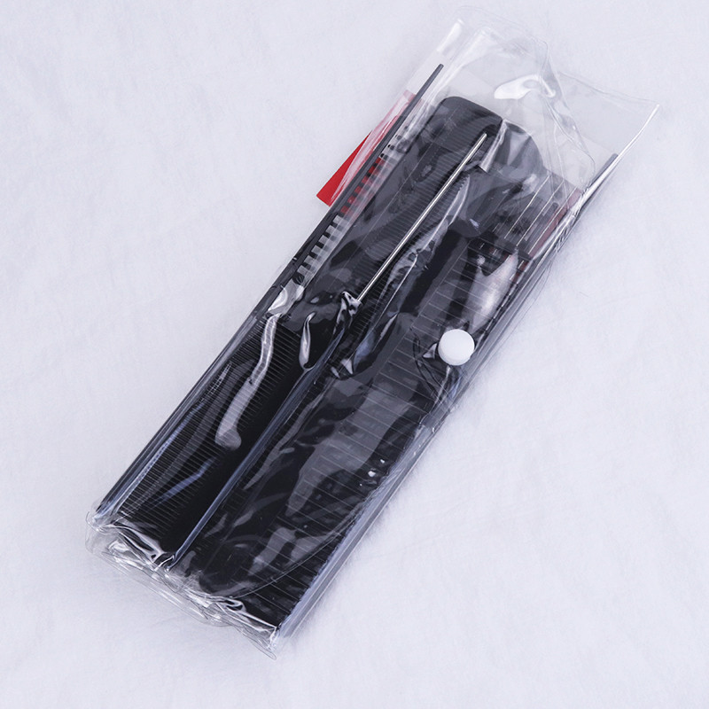 10kom/set višenamjenskih plastičnih crnih profesionalnih češljeva za šišanje Kućni brijačnica Set ravnala za kosu Set frizerskih češljeva