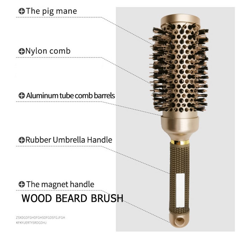 Professzionális hajkefe fésű, magas hőmérsékletnek ellenálló fodrászok Kerekkefe hordós hajkefe fésű szalon hajformázáshoz