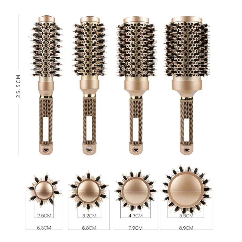 Professzionális hajkefe fésű, magas hőmérsékletnek ellenálló fodrászok Kerekkefe hordós hajkefe fésű szalon hajformázáshoz