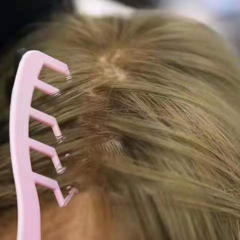 Естествено пухкав Z-образен гребен за оформяне на коса Дамски момичета Стилни шевове Гребени с широки зъби Професионален фризьорски гребен за салон