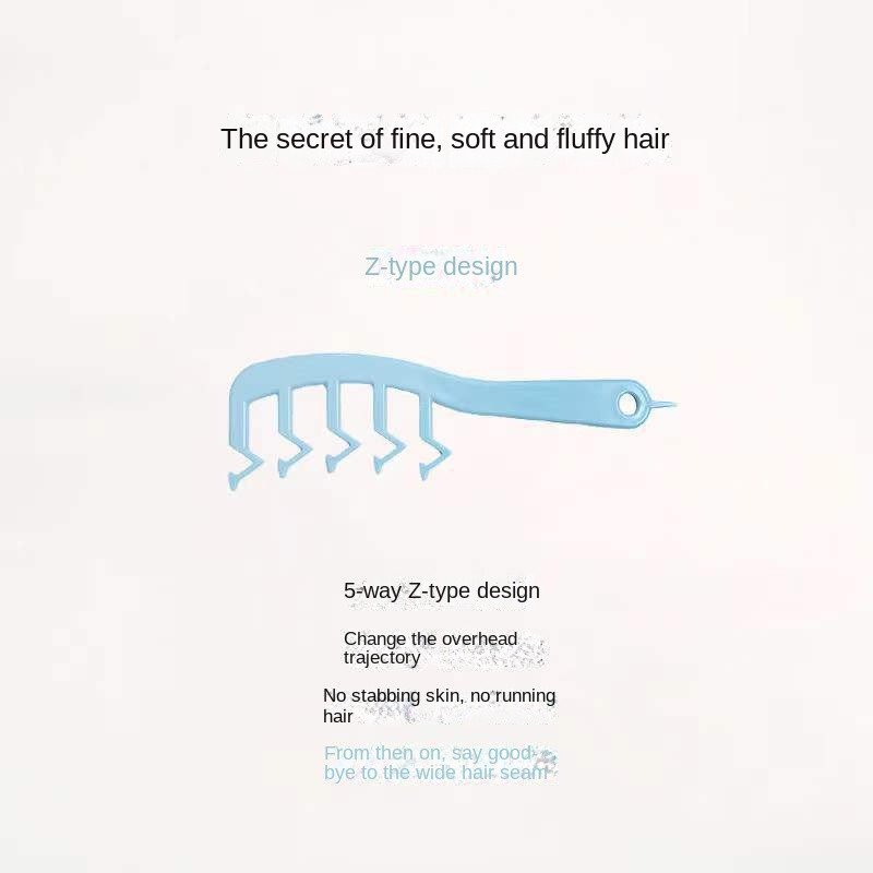 Prirodno pahuljasti češalj za oblikovanje kose u obliku slova Z Ženski češalj za djevojke sa širokim zubima Češalj za profesionalne frizerske salone