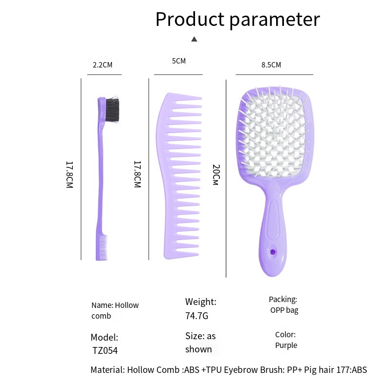 Mokri i suhi češljevi Češalj za zamršenu kosu Četka za raščešljavanje Češljevi za masažu s velikom pločom Izdubljene četke za kosu Brijački češalj Salon