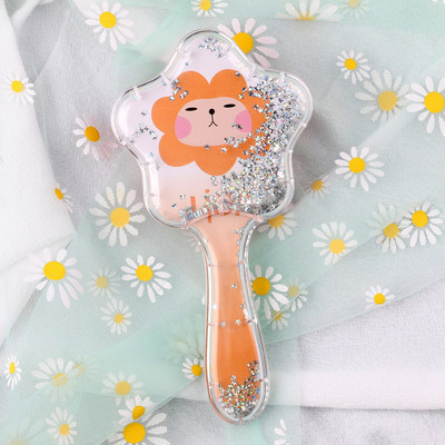 Παγιέτες με χτένα μασάζ Quicksand Μαξιλάρι μασάζ με χτένα Cute girl Comb Carry Long Hair Anti-knot Comb Hair Brush расческа для волос