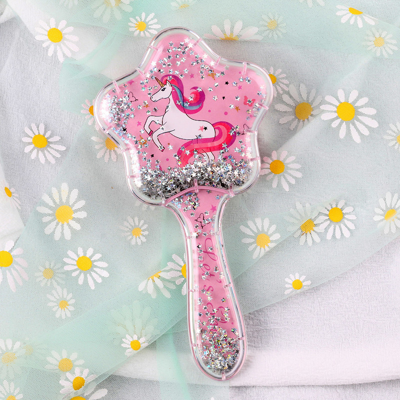 Παγιέτες με χτένα μασάζ Quicksand Μαξιλάρι μασάζ με χτένα Cute girl Comb Carry Long Hair Anti-knot Comb Hair Brush расческа для волос