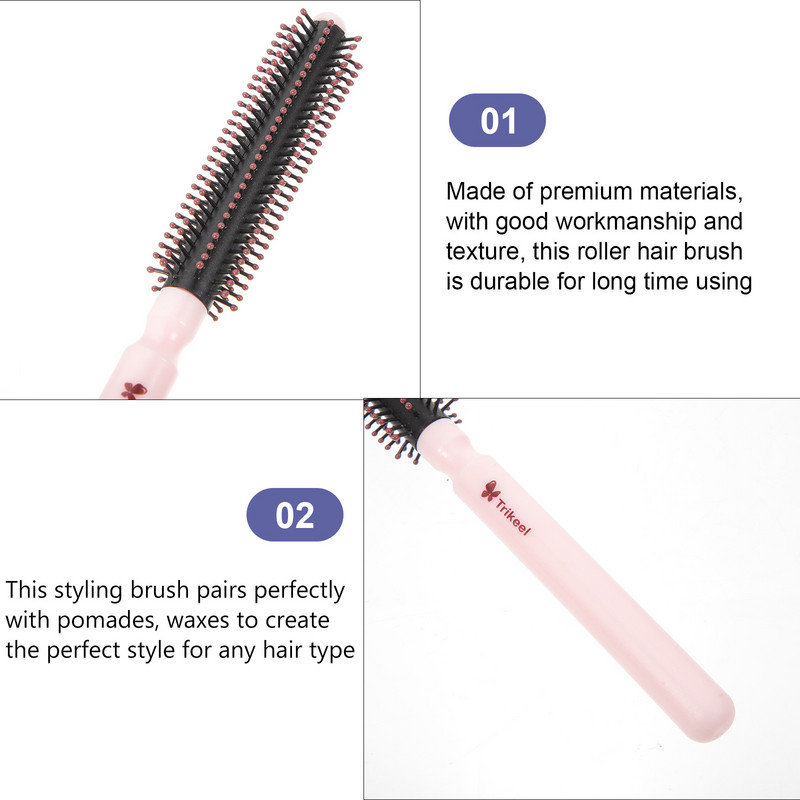 Mažas plaukų šepetys, plastikinis šukos volelis, formavimas plaukų džiovintuvu, nešiojamas apvalus kirpčiukas, moteriškas garbanotas