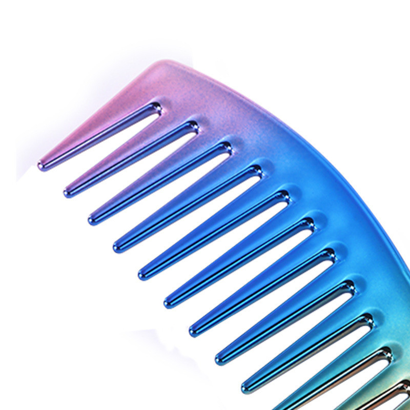 1 buc. Pieptene de păr Gradient Perie de păr Acasă Dinți mari Pieptene lat Galvanizare Culoare Hair Stylist Ulei special Cap Salon de coafură De asemenea