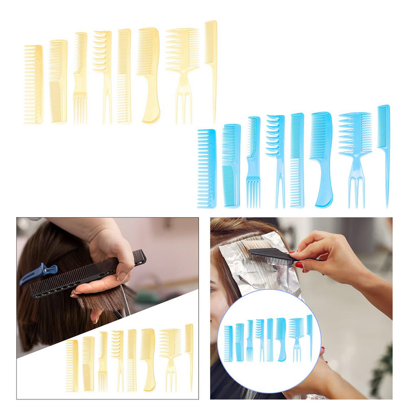 8 vnt. plaukų šukos, skirtos moterims, vyrams, skirtoms kirpykloms, profesionalios šukos