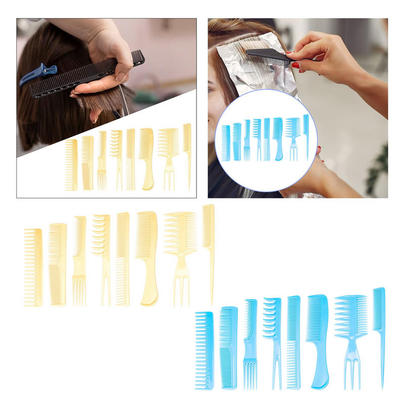 8 vnt. plaukų šukos, skirtos moterims, vyrams, skirtoms kirpykloms, profesionalios šukos