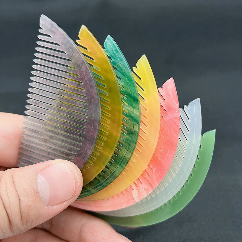 Akrüülist poolkuu kamm DIY Antiikpeakatted Retro juuksekamm ja antiiksed aksessuaarid