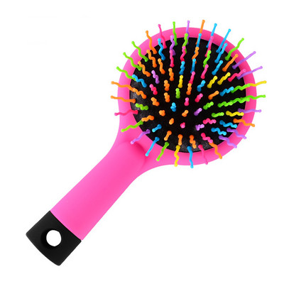 Rainbow Air Volume Paddle Četka za češljanje kose sa ogledalom za šminku Detangler Hair Curl Straight Massage Comb Brush Alat za oblikovanje kose