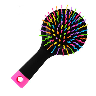 Rainbow Air Volume Paddle Četka za češljanje kose sa ogledalom za šminku Detangler Hair Curl Straight Massage Comb Brush Alat za oblikovanje kose