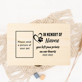 Εξατομικευμένη τεφροδόχος κατοικίδιων Προσαρμογή ονόματος Μνήμη σκύλου Ξύλινο κουτί ανάμνησης δώρου Απώλεια στάχτης αναμνηστικά δοχεία για σκύλους ή γάτες