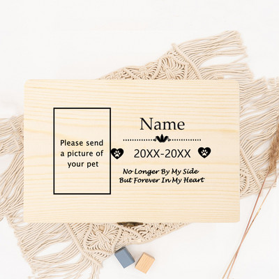 Εξατομικευμένη τεφροδόχος κατοικίδιων Προσαρμογή ονόματος Μνήμη σκύλου Ξύλινο κουτί ανάμνησης δώρου Απώλεια στάχτης αναμνηστικά δοχεία για σκύλους ή γάτες
