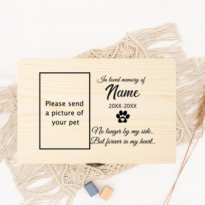 Εξατομικευμένη τεφροδόχος κατοικίδιων Προσαρμογή ονόματος Μνήμη σκύλου Ξύλινο κουτί ανάμνησης δώρου Απώλεια στάχτης αναμνηστικά δοχεία για σκύλους ή γάτες