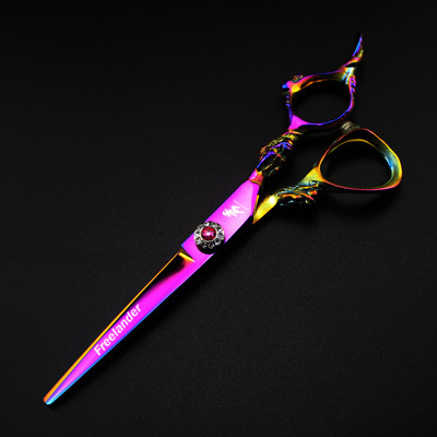 6" värvilised roostevabast terasest juuksekäärid Professionaalsed juuksuri käärid juuksuri tööriist Lamedaks lõigatud hammaste hõrenemise lõikamiseks juuksurisalong