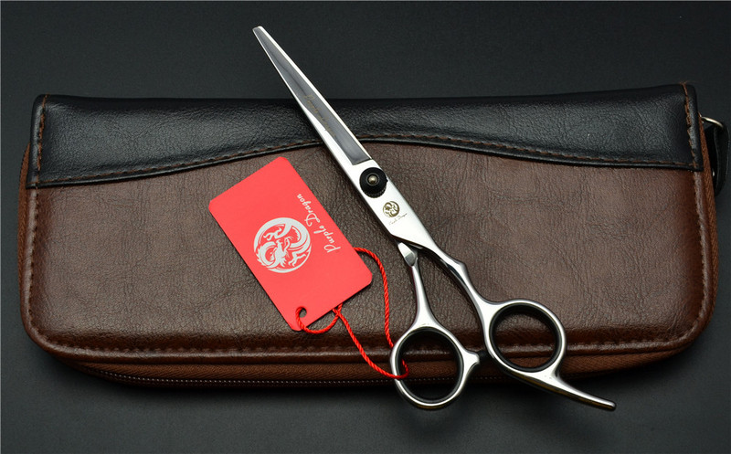 4Gb uzvalks 6`` Black Purple Dragon Profesionālās cilvēka matu šķēres Frizieris Sears ķemmes + griešanas šķēres + retināšana