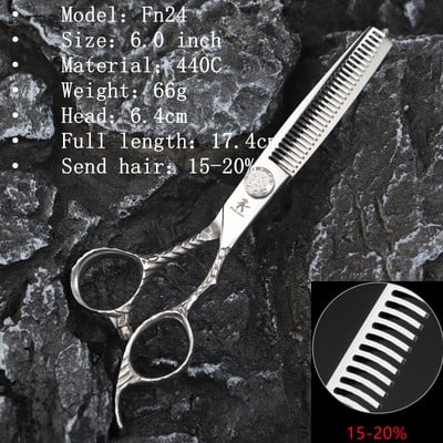 Fnlune 6.0 Profesionalne frizerske škare Salon Brijački pribor Stroj za šišanje Šišanje za stanjivanje Frizerske škare