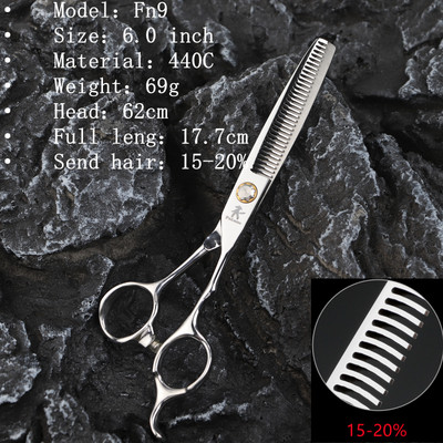 Fnlune 6.0 Profesionalne frizerske škare Salon Brijački pribor Stroj za šišanje Šišanje za stanjivanje Frizerske škare
