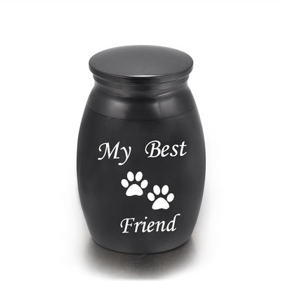 Urne de incinerare metalice de 16x25 mm Urnă funerară pentru câini Urnă de incinerare pentru animale de companie neagră