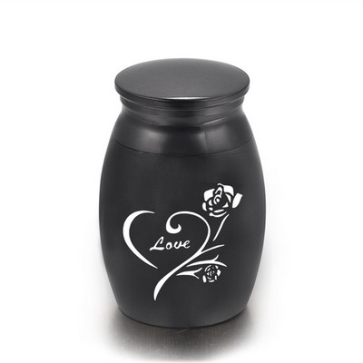 16x25 mm metalne urne za kremiranje, pogrebne uspomene, urna za kremiranje pasa, crna urna za kremiranje