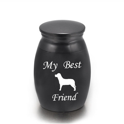 16x25 mm metalne urne za kremiranje, pogrebne uspomene, urna za kremiranje pasa, crna urna za kremiranje