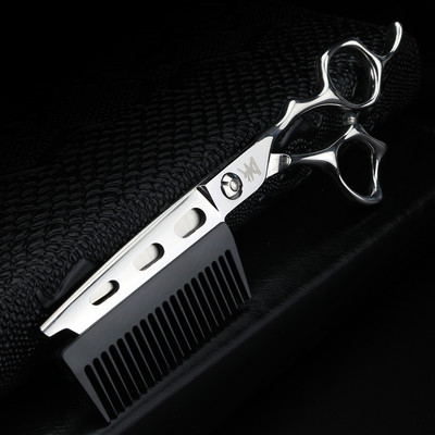 6-инчов гребен и интегрирани ножици, фризьорски ножици, изработени от стомана 440C в Япония