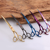 Fenice Uue disainiga 7,0-tollised allapoole kumer tera 25-kraadised kumerad käärid lemmikloomade hooldamiseks