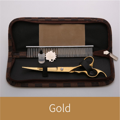 Fenice Uue disainiga 7,0-tollised allapoole kumer tera 25-kraadised kumerad käärid lemmikloomade hooldamiseks